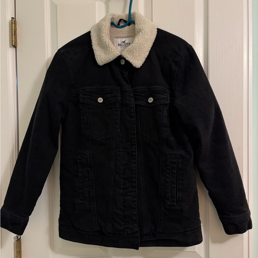 Hollister Sherpa-lined Black Denim Jacket